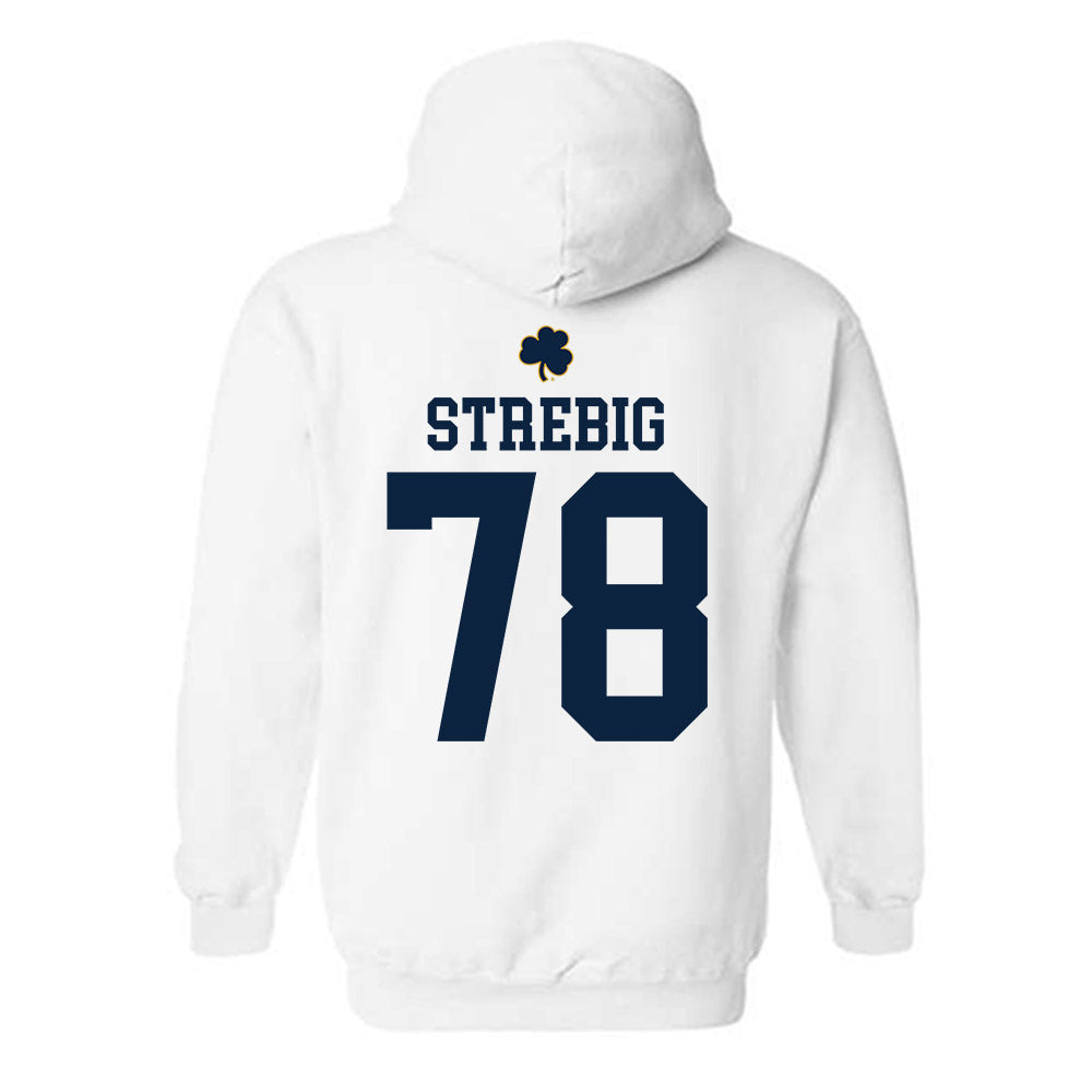 Notre Dame - NCAA Football : Owen Strebig - Classic Shersey Hooded Sweatshirt-1