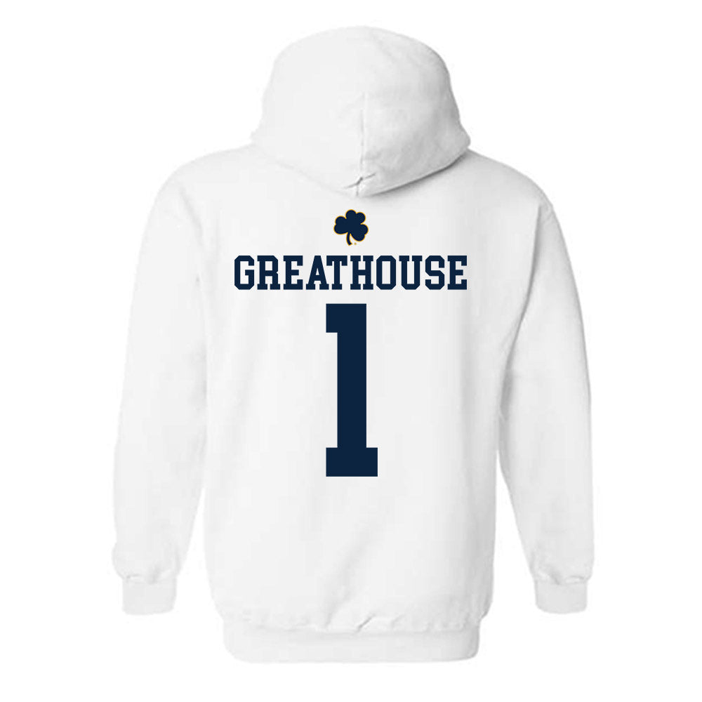 Notre Dame - NCAA Football : Jaden Greathouse - Classic Shersey Hooded Sweatshirt-1