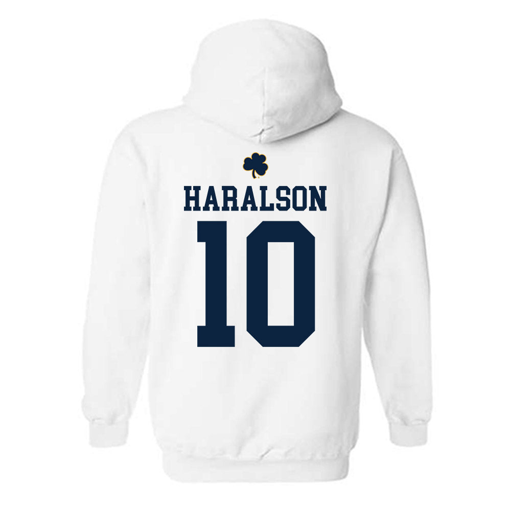 Notre Dame - NCAA Men's Basketball : Jalen Haralson - Classic Shersey Hooded Sweatshirt-1