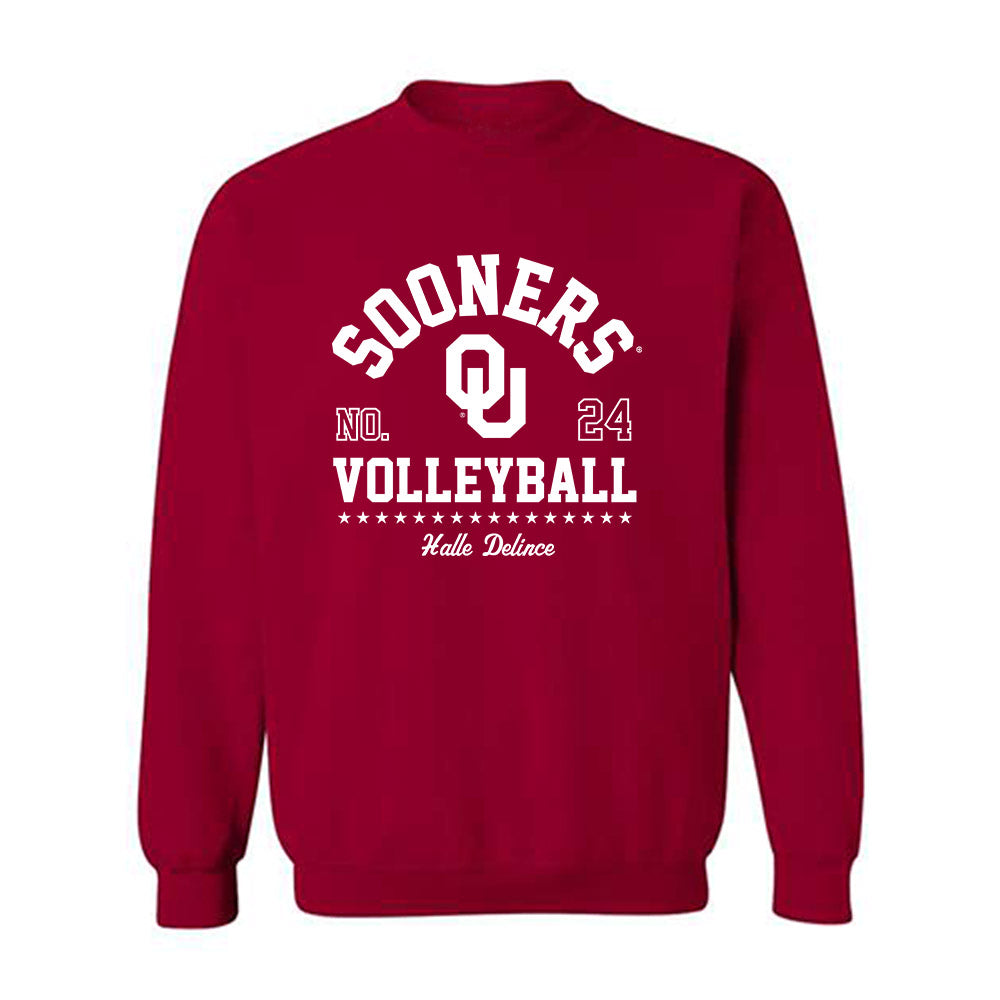 Oklahoma - NCAA Women's Volleyball : Halle Delince - Classic Fashion Shersey Crewneck Sweatshirt-0