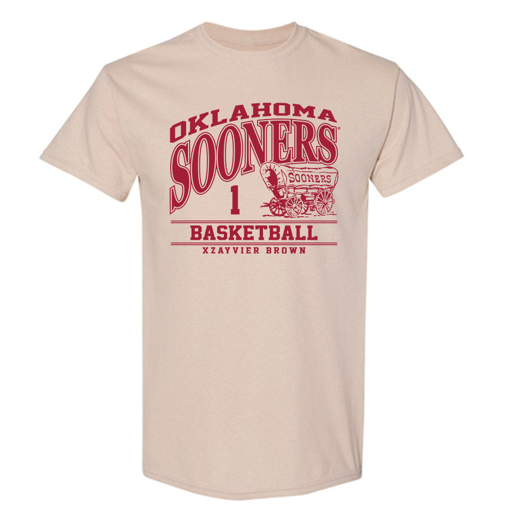 Oklahoma - NCAA Men's Basketball : Xzayvier Brown - Classic Fashion Shersey T-Shirt-0
