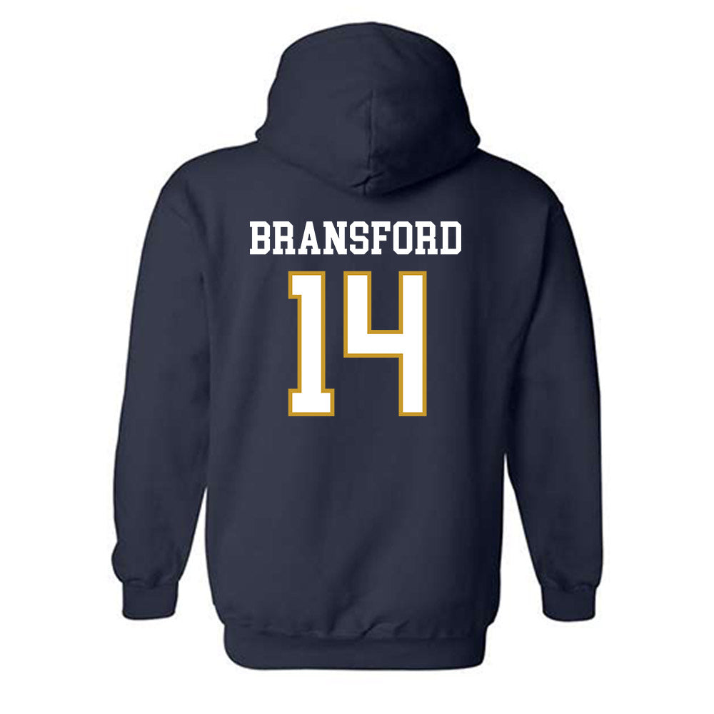 Notre Dame - NCAA Women's Basketball : Kk Bransford - Sports Shersey Hooded Sweatshirt-1