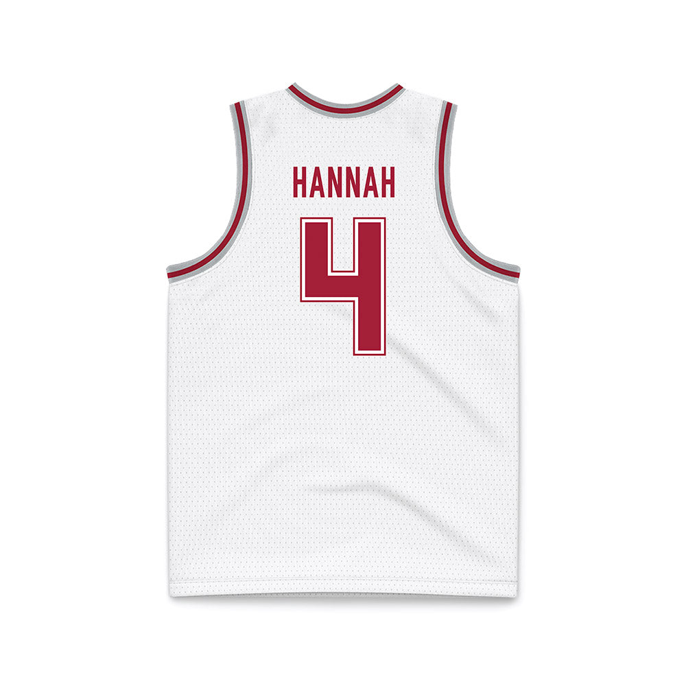 Alabama - NCAA Men's Basketball : Davion Hannah - White Basketball Jersey-1
