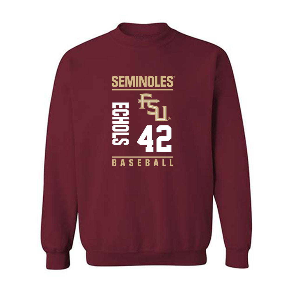 FSU - NCAA Baseball : Jake Echols - Fashion Shersey Crewneck Sweatshirt-0