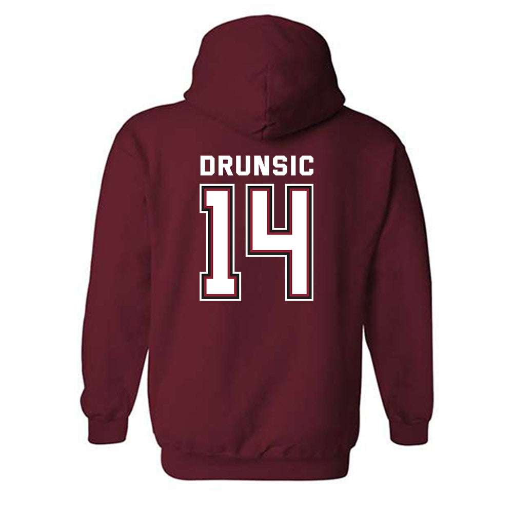 UMass - NCAA Men's Lacrosse : Aiden Drunsic - Classic Fashion Shersey Hooded Sweatshirt-1