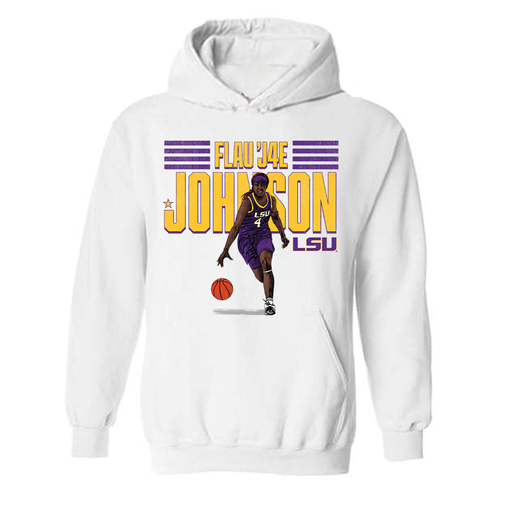 LSU - NCAA Women's Basketball : Flaujae Johnson - Hooded Sweatshirt Individual Caricature