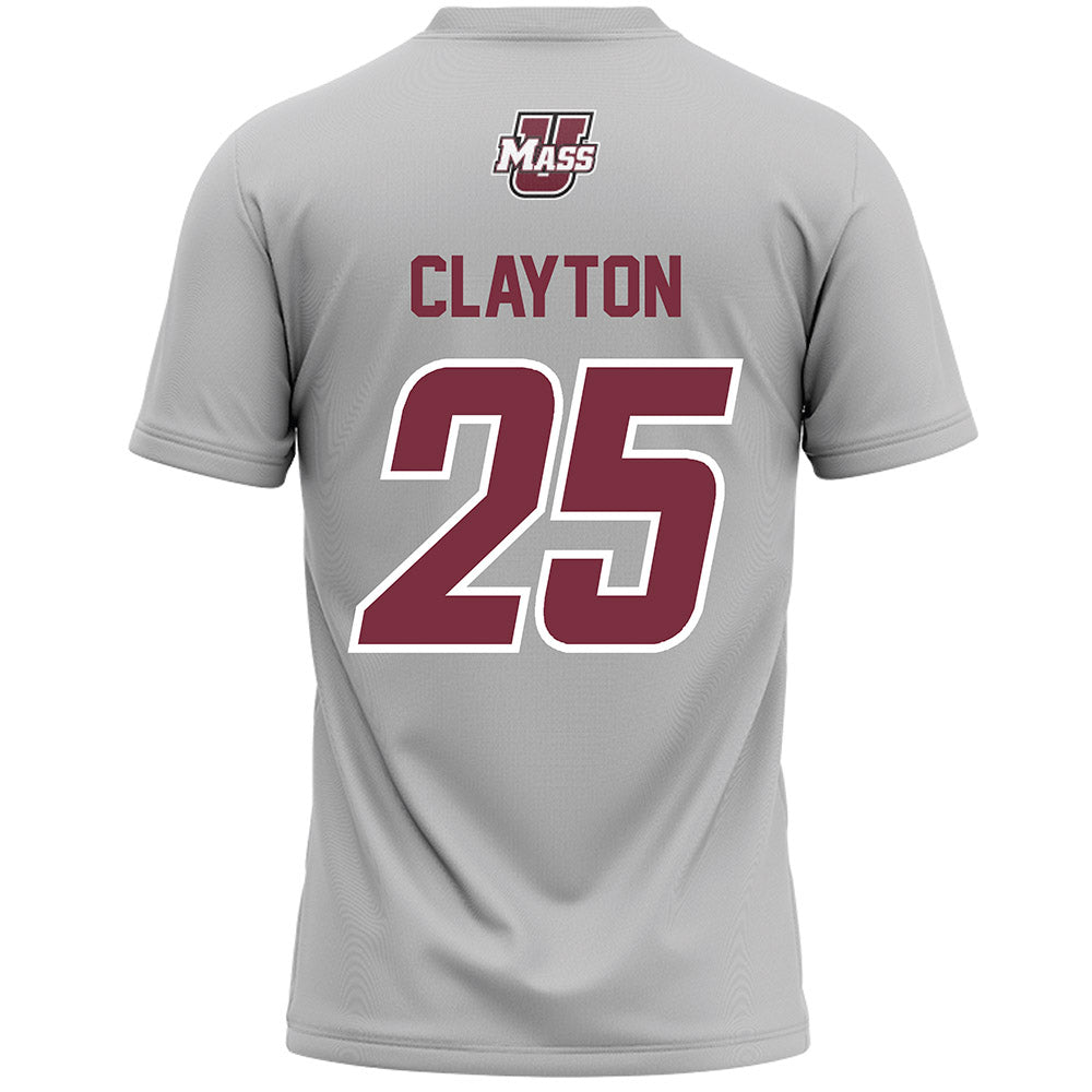 UMass - NCAA Men's Lacrosse : Tyler Clayton - Grey Lacrosse Jersey -1
