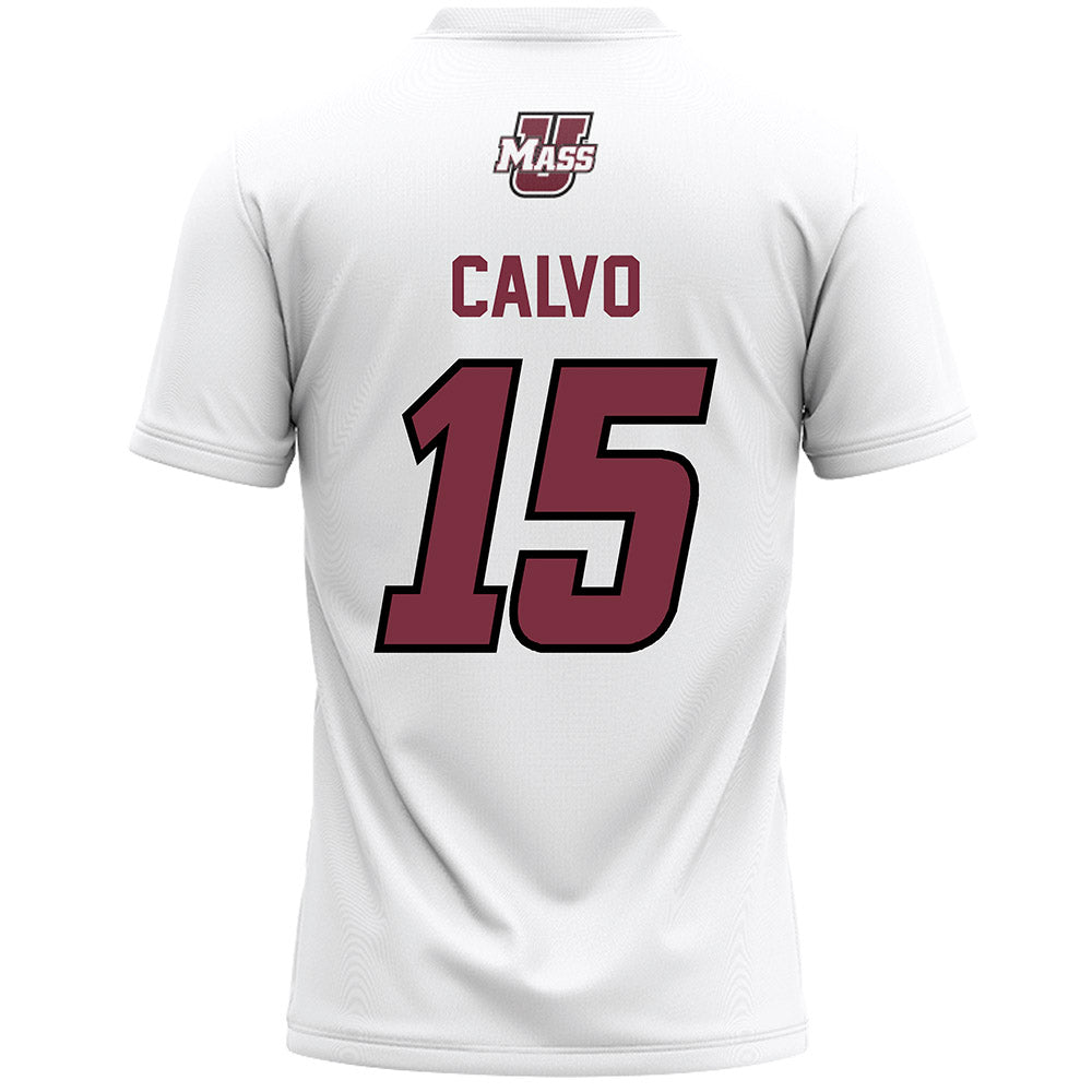 UMass - NCAA Men's Lacrosse : Michael Calvo - White Lacrosse Jersey -1