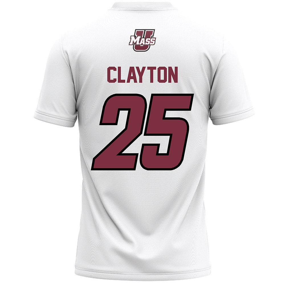 UMass - NCAA Men's Lacrosse : Tyler Clayton - White Lacrosse Jersey -1