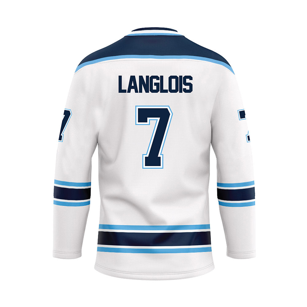 Maine - NCAA Men's Ice Hockey : Jeremy Langlois - White Hockey Jersey-1