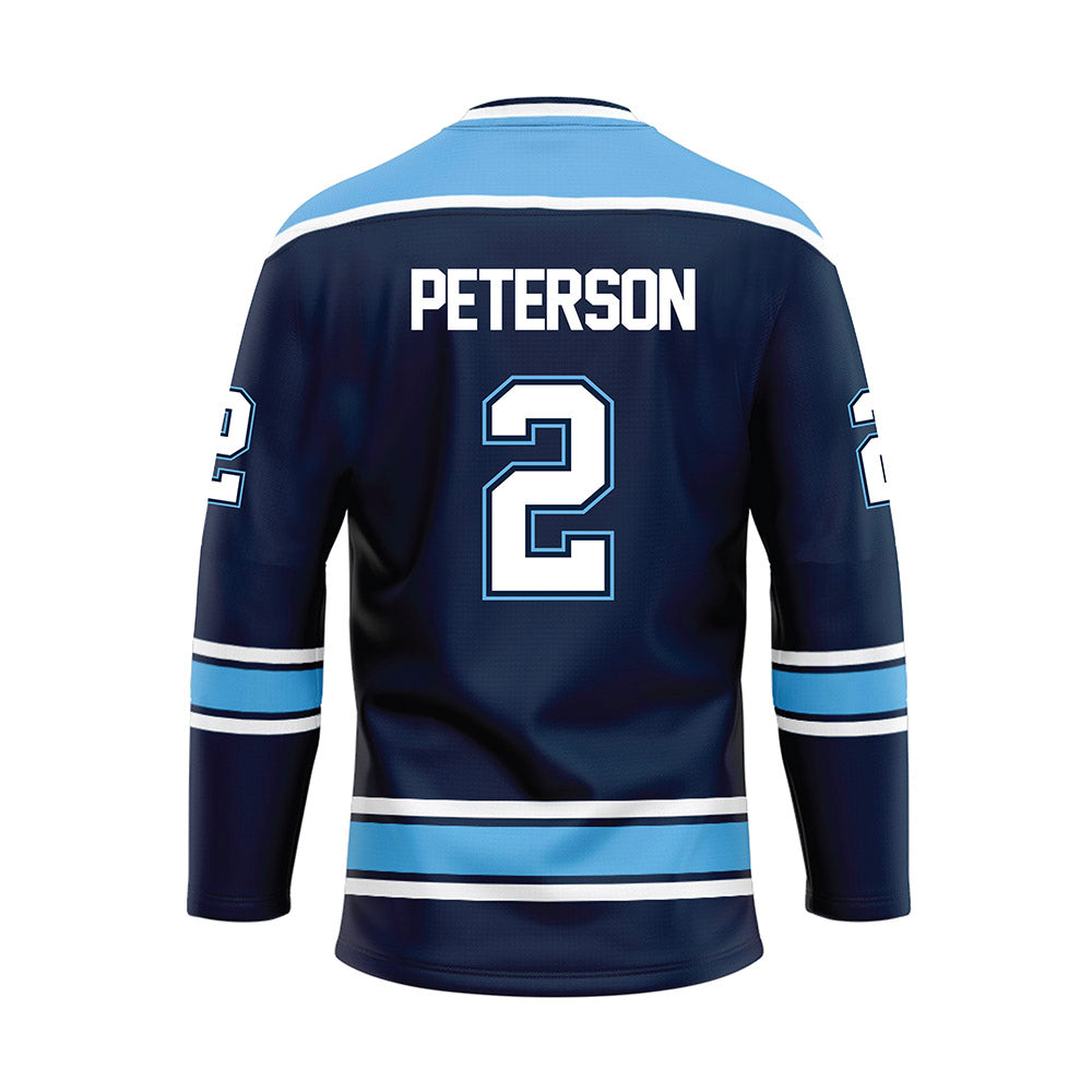 Maine - NCAA Men's Ice Hockey : Lukas Peterson - Dark Blue Hockey Jersey-1