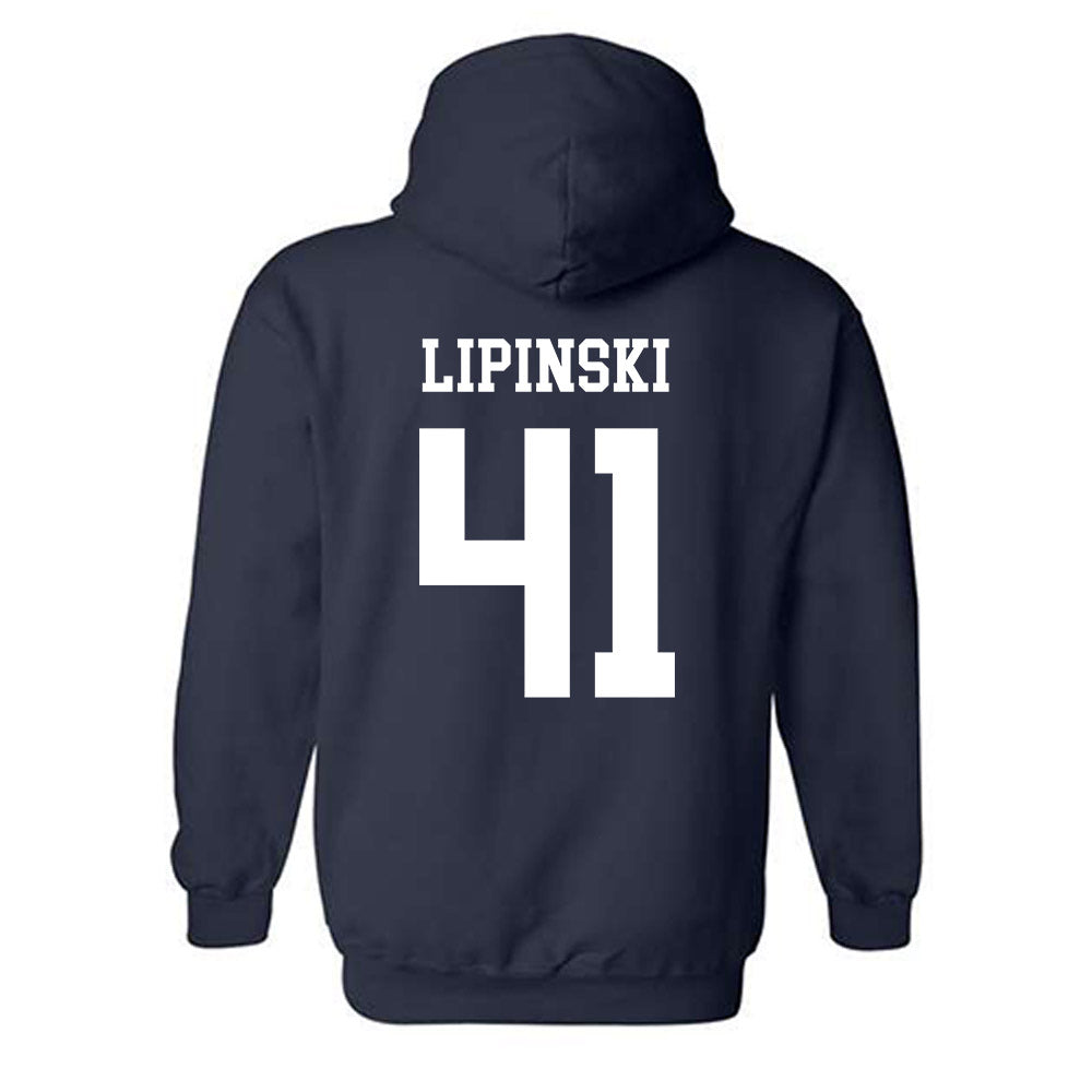 Maine - NCAA Men's Ice Hockey : JADEN LIPINSKI - Classic Fashion Shersey Hooded Sweatshirt-1