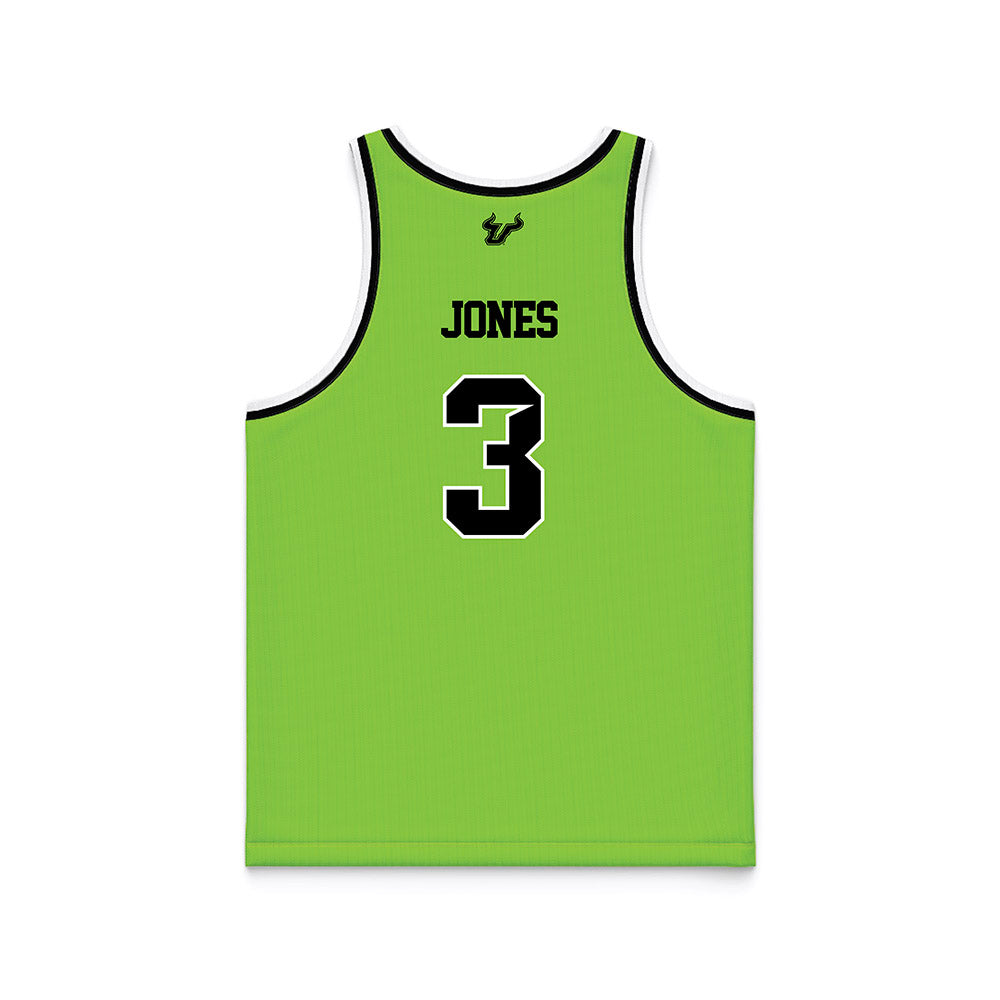 USF - NCAA Men's Basketball : Isaiah Jones - Slime Basketball Jersey-1