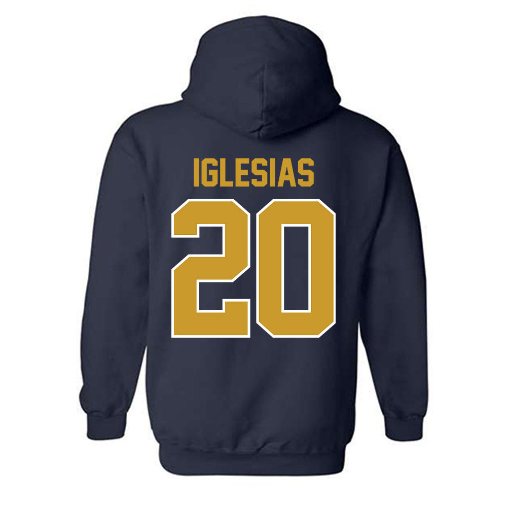 Notre Dame - NCAA Men's Lacrosse : Miguel Iglesias - Classic Shersey Hooded Sweatshirt-1