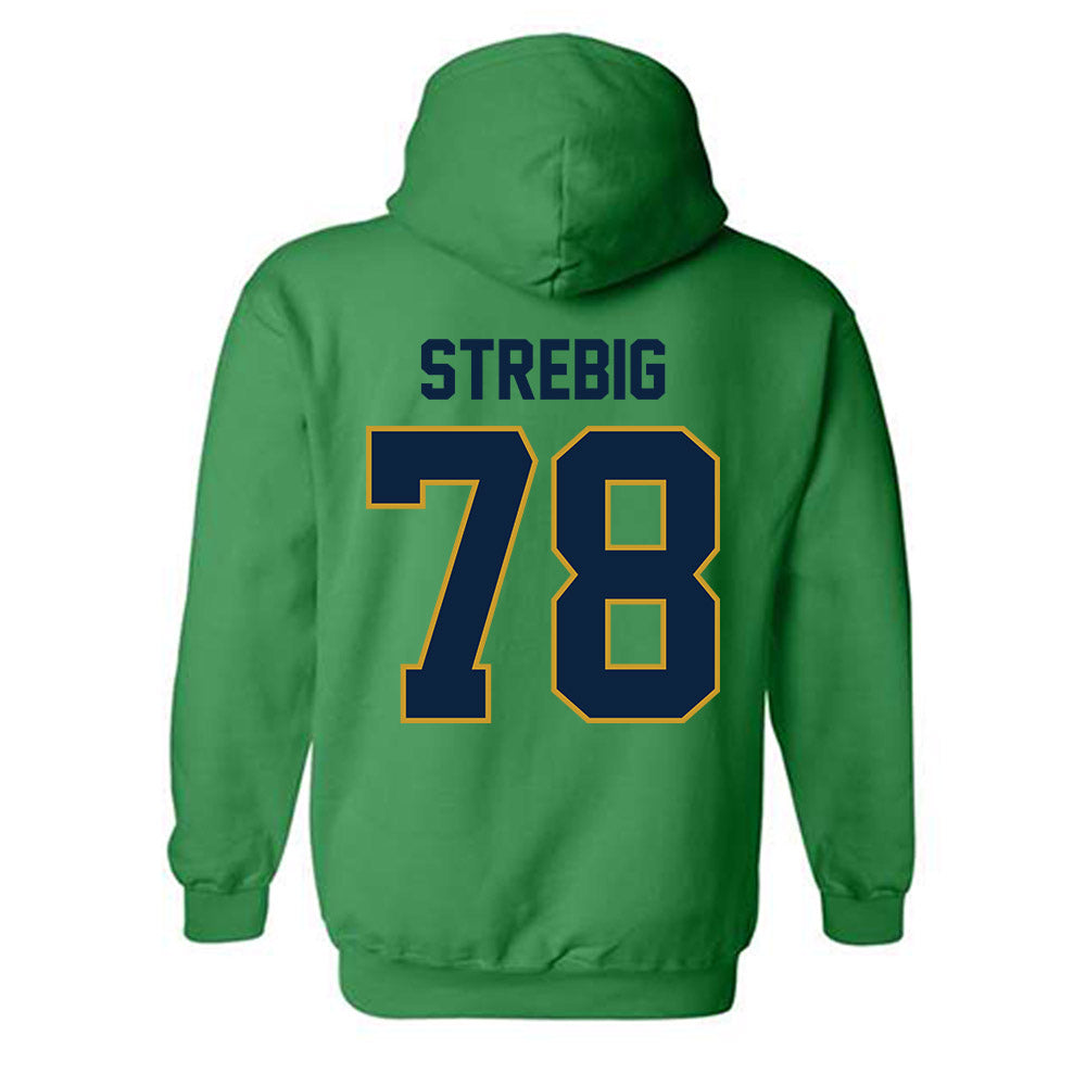 Notre Dame - NCAA Football : Owen Strebig - Classic Shersey Hooded Sweatshirt-1