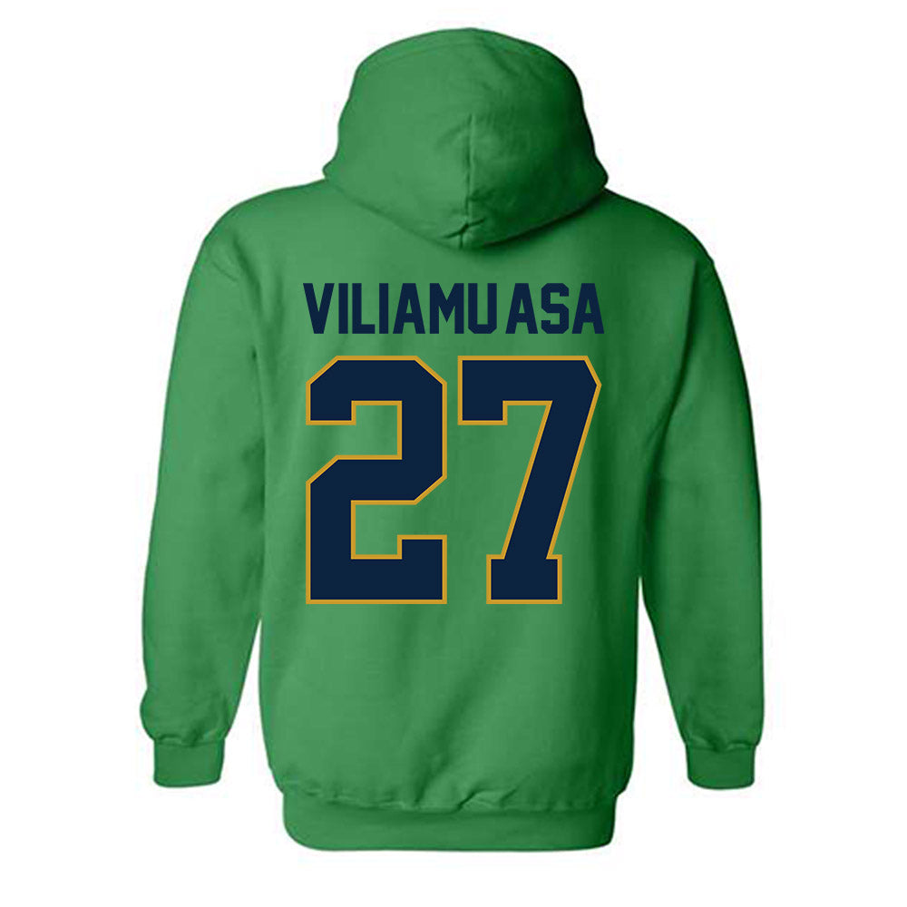 Notre Dame - NCAA Football : Kyngstonn Viliamu-Asa - Classic Shersey Hooded Sweatshirt-1