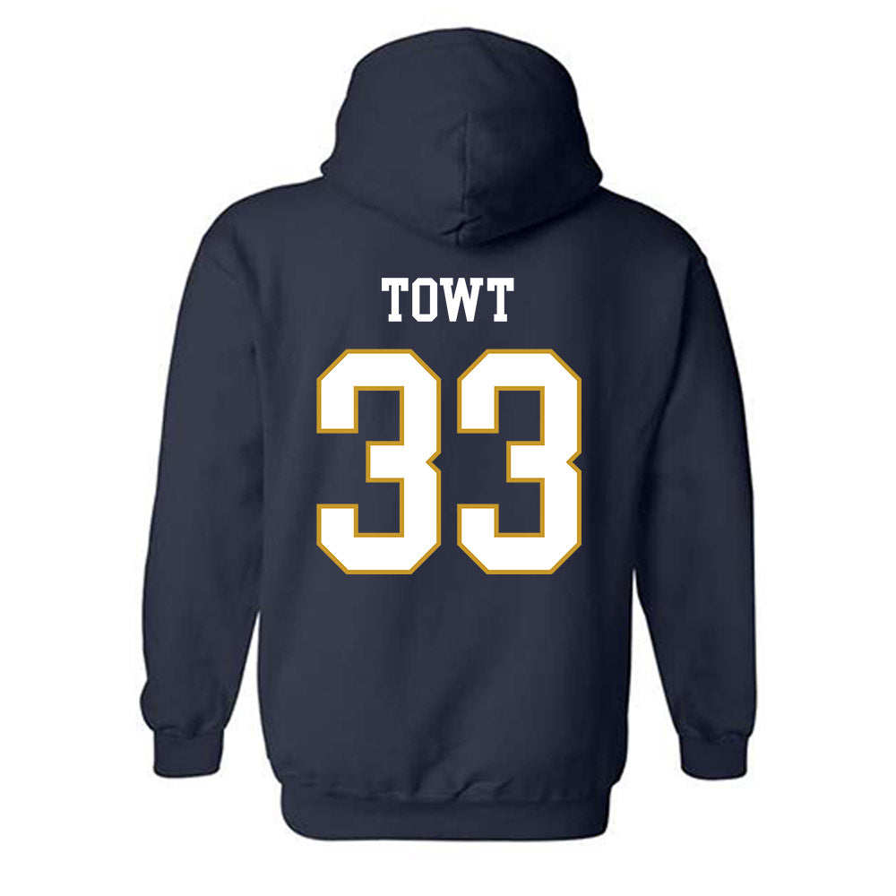 Notre Dame - NCAA Men's Basketball : Carson Towt - Classic Fashion Shersey Hooded Sweatshirt-1