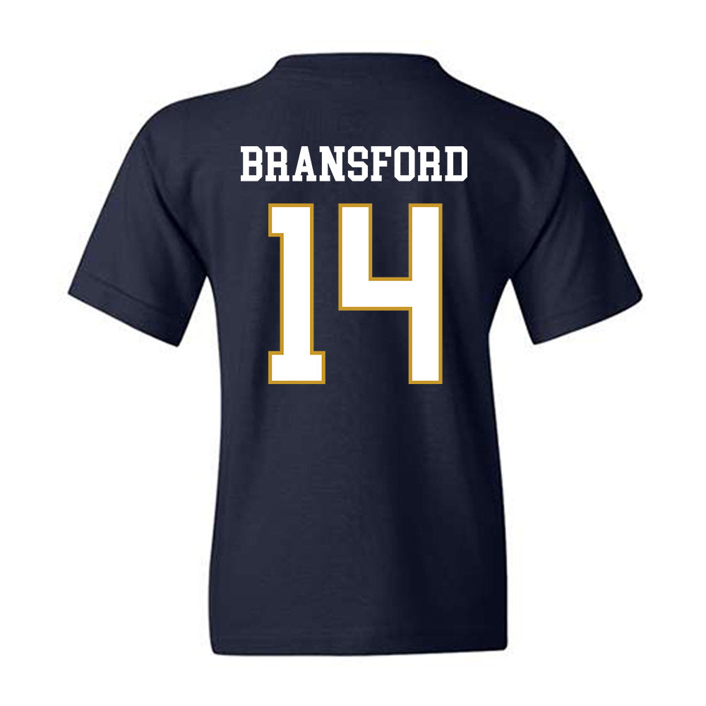 Notre Dame - NCAA Women's Basketball : Kk Bransford - Classic Fashion Shersey Youth T-Shirt-1