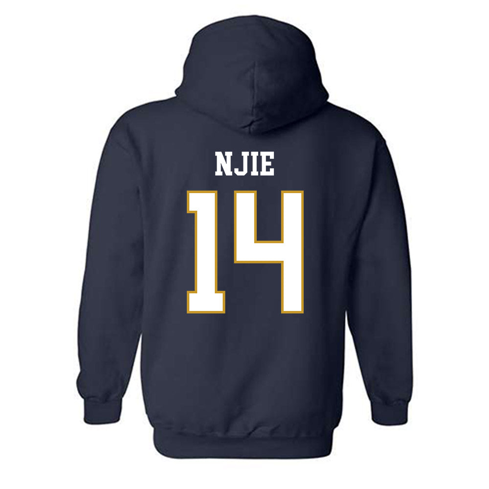 Notre Dame - NCAA Men's Basketball : Kebba Njie - Classic Fashion Shersey Hooded Sweatshirt-1