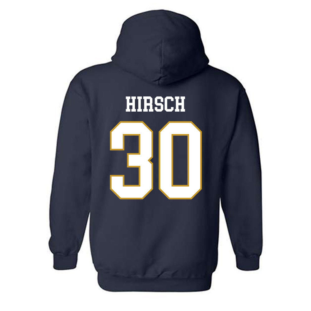 Notre Dame - NCAA Baseball : Xavier Hirsch - Classic Fashion Shersey Hooded Sweatshirt-1