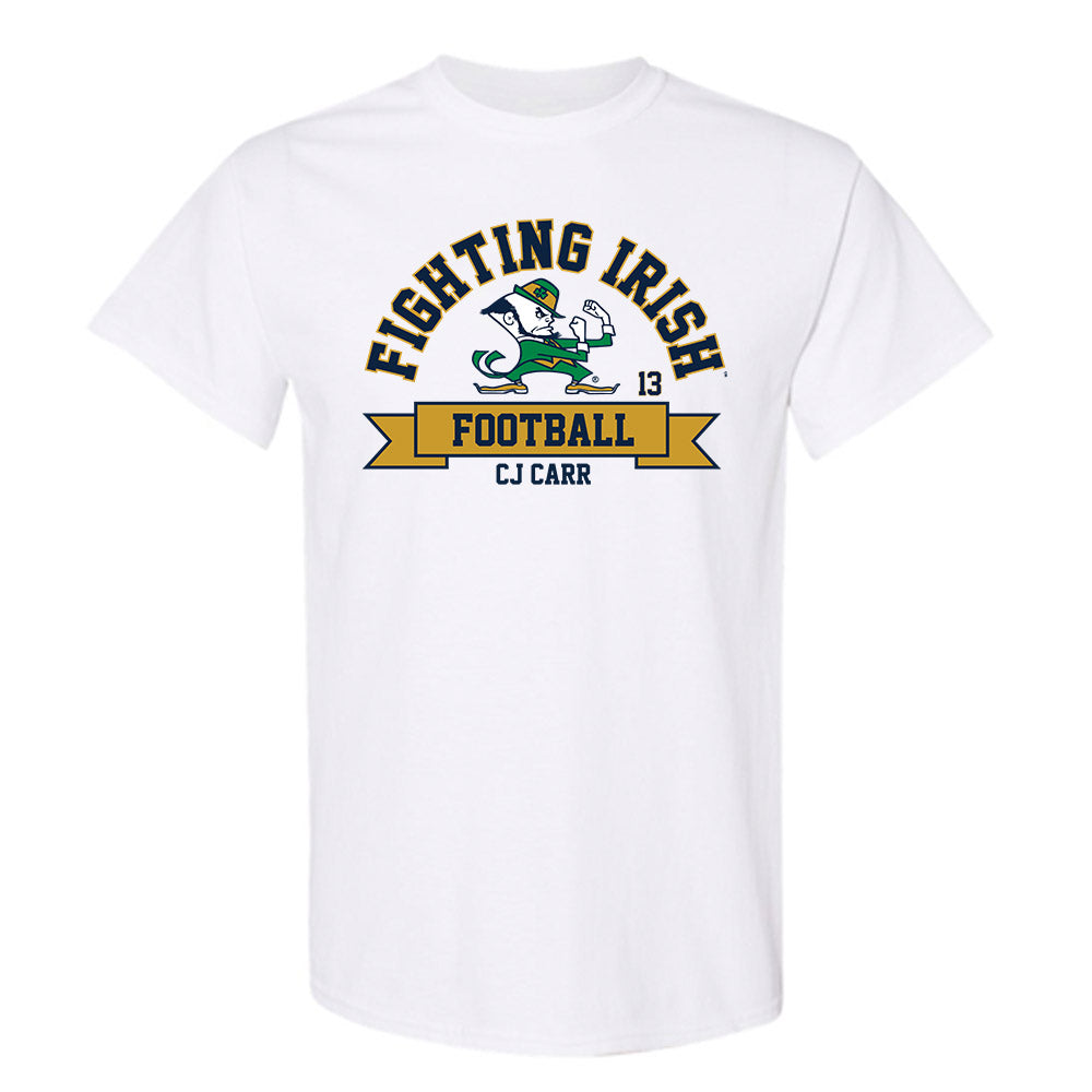 Notre Dame - NCAA Football : CJ Carr - Classic Fashion Shersey T-Shirt-0