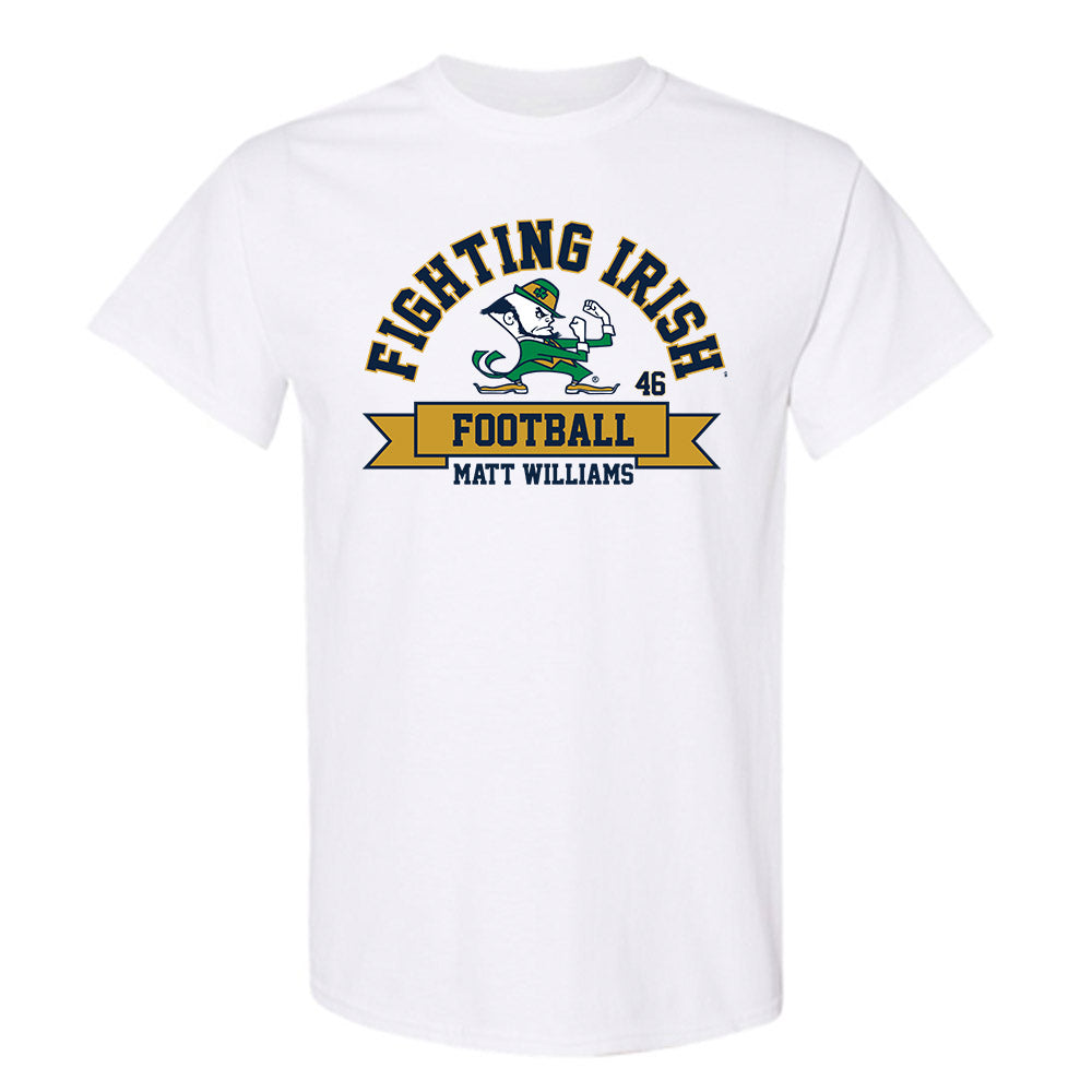 Notre Dame - NCAA Football : Matt Williams - Classic Fashion Shersey T-Shirt-0