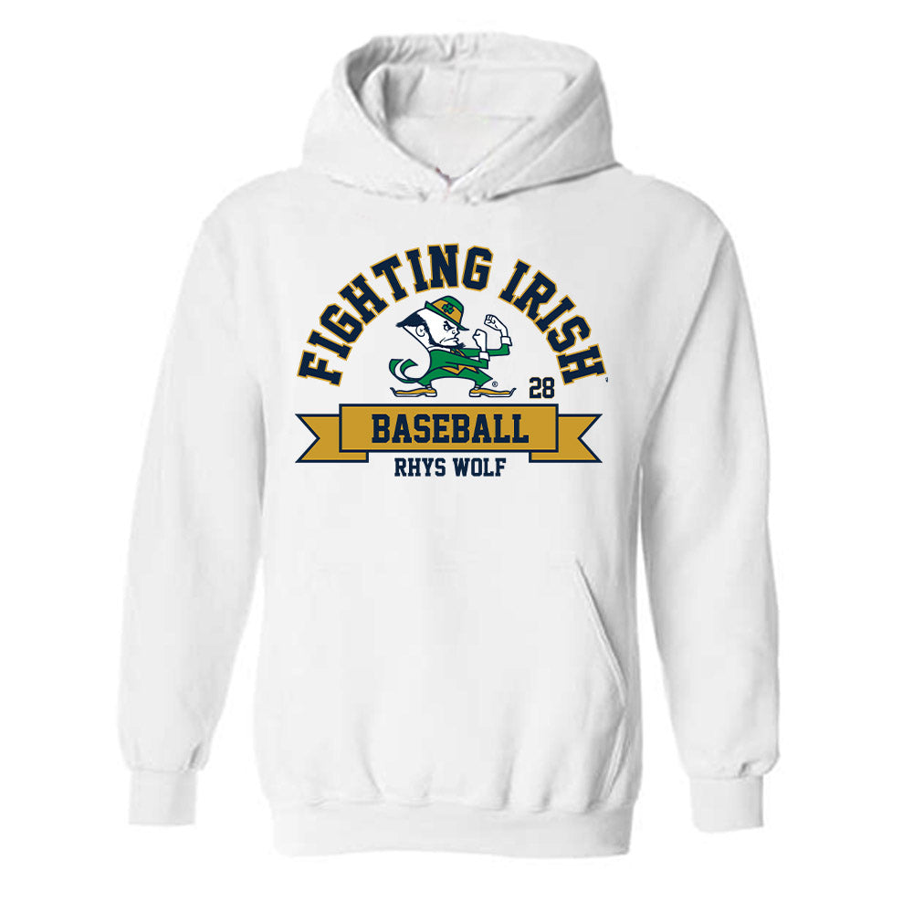 Notre Dame - NCAA Baseball : Rhys Wolf - Classic Fashion Shersey Hooded Sweatshirt-0