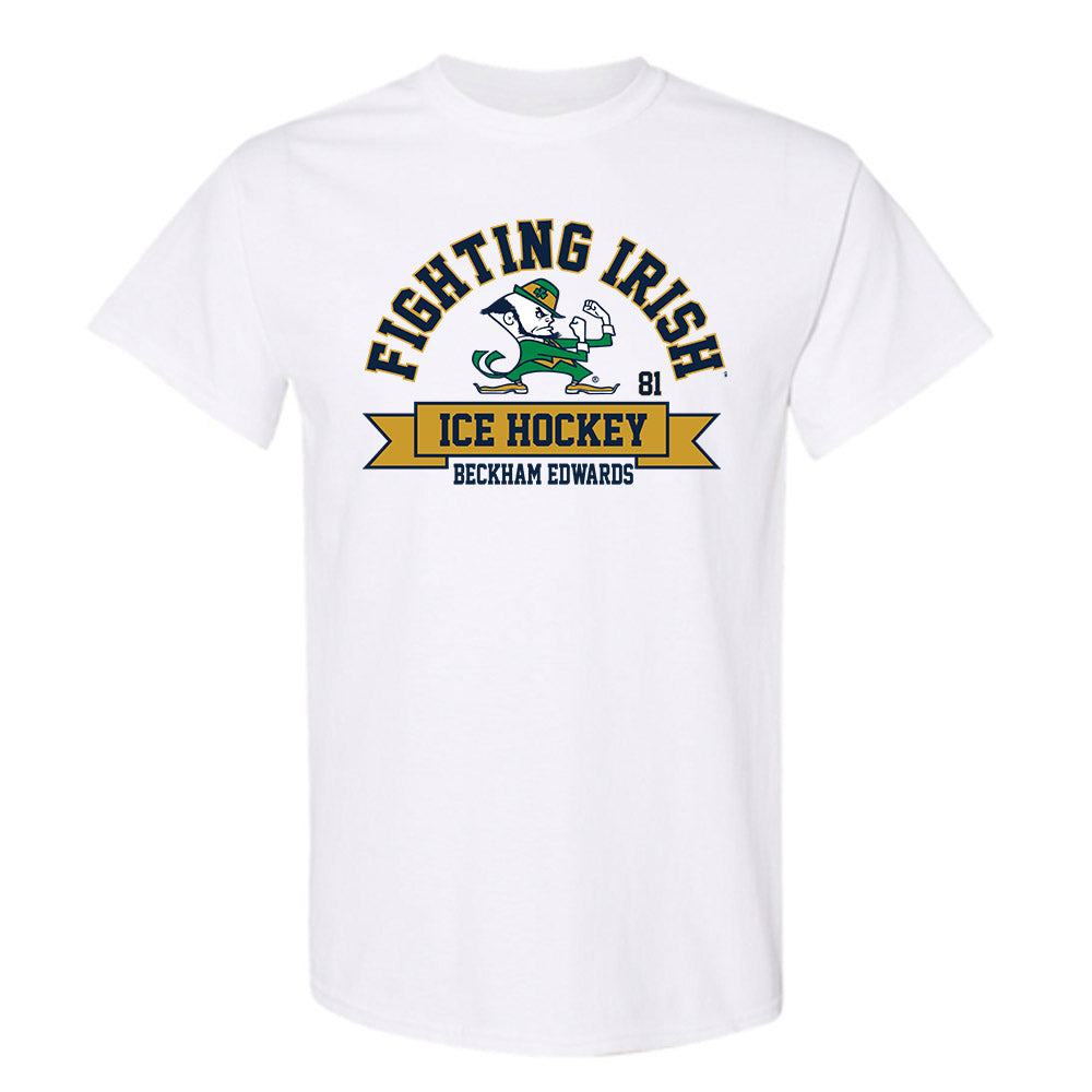 Notre Dame - NCAA Men's Ice Hockey : Beckham Edwards - Classic Fashion Shersey T-Shirt-0