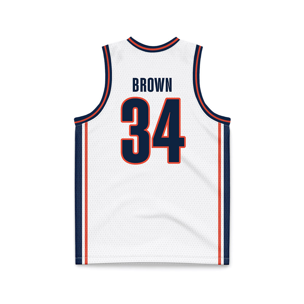 Illinois - NCAA Men's Basketball : Ethan Brown - White Basketball Jersey-1