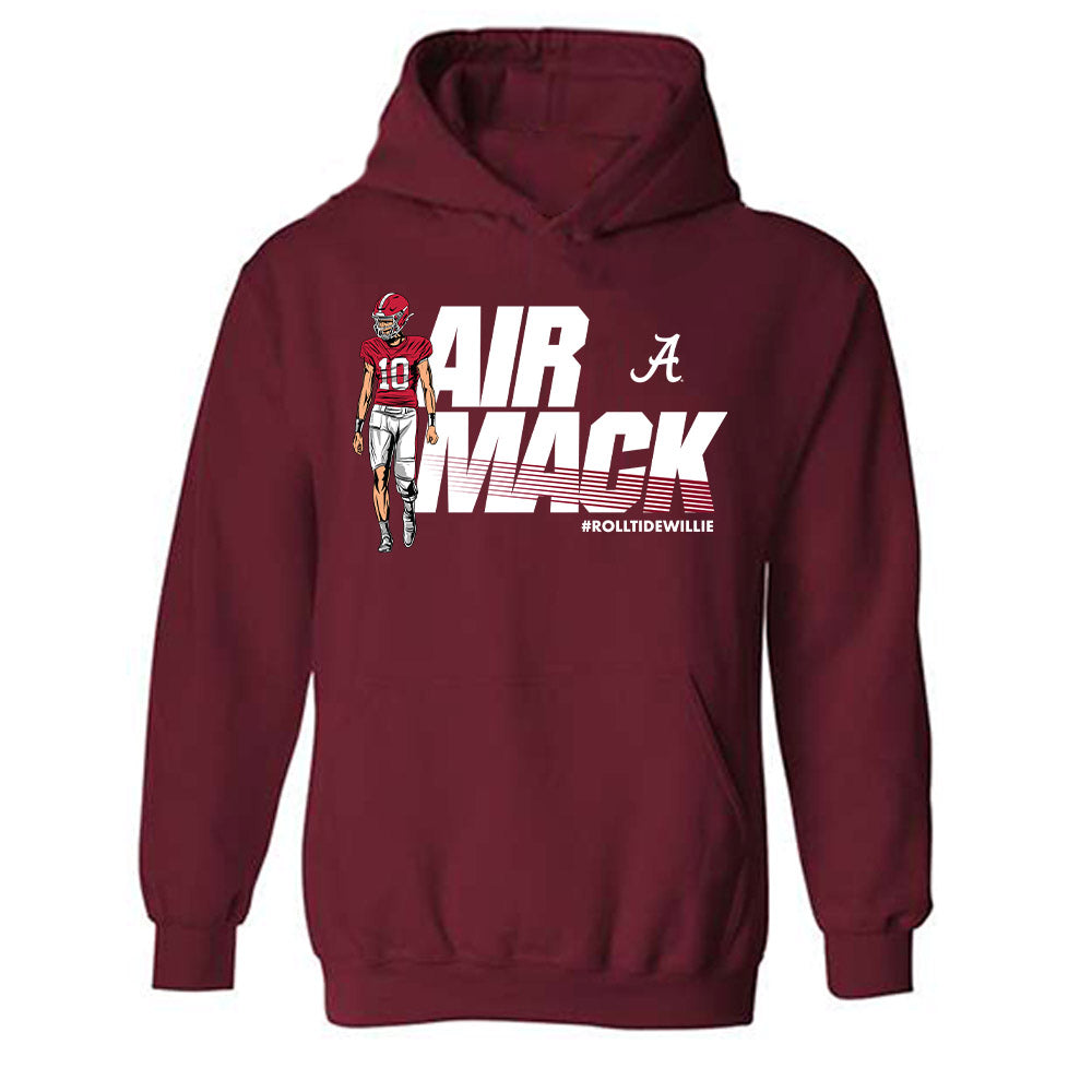 Alabama - NCAA Football : Austin Mack x Roll Tide Willie - Hooded Sweatshirt Individual Caricature