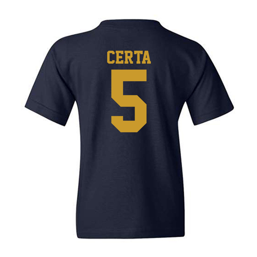 Notre Dame - NCAA Men's Basketball : Cole Certa - Sports Shersey Youth T-Shirt-1