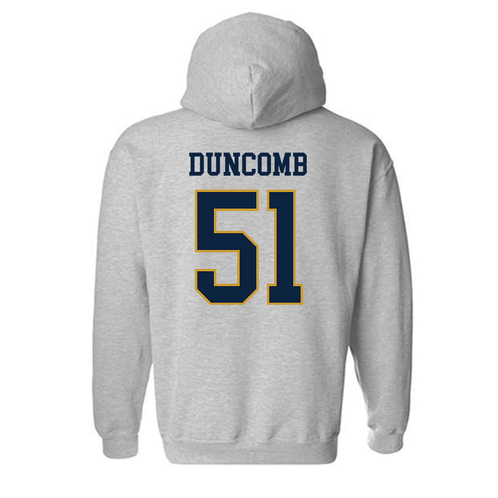 Notre Dame - NCAA Men's Basketball : Logan Duncomb - Sports Shersey Hooded Sweatshirt-1