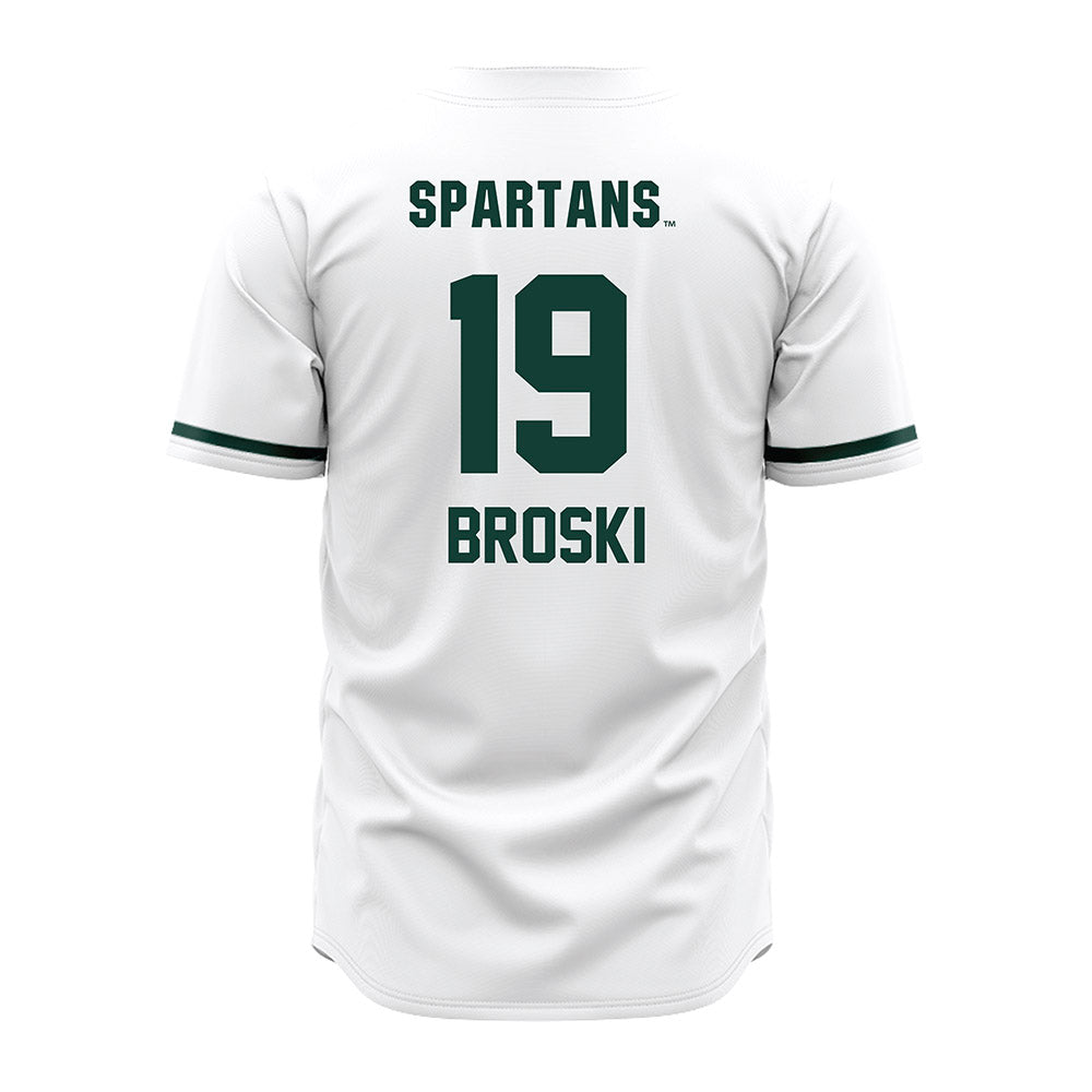 Michigan State - NCAA Baseball : Adam Broski - White Jersey-1