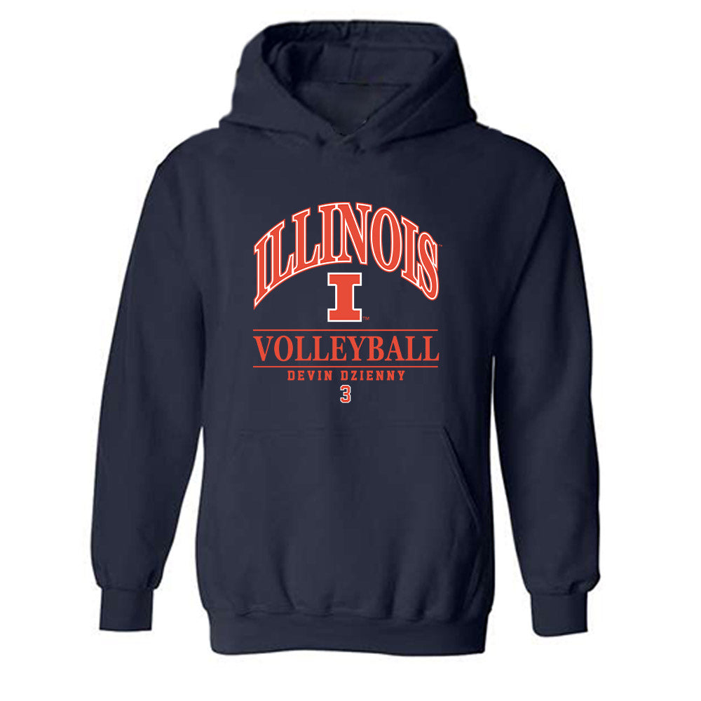 Illinois - NCAA Women's Volleyball : Devin Dzienny - Classic Fashion Shersey Hooded Sweatshirt-0