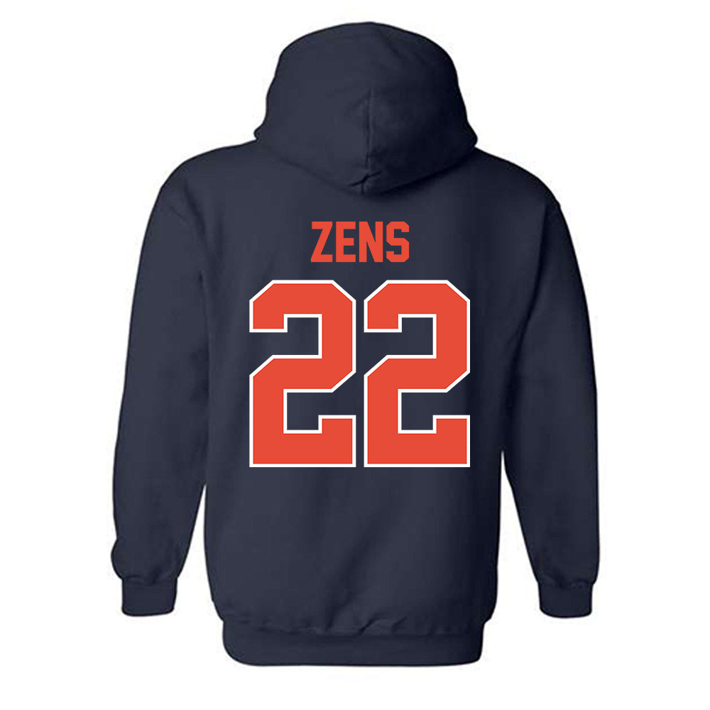 Illinois - NCAA Men's Basketball : Zavier Zens - Sports Shersey Hooded Sweatshirt-1