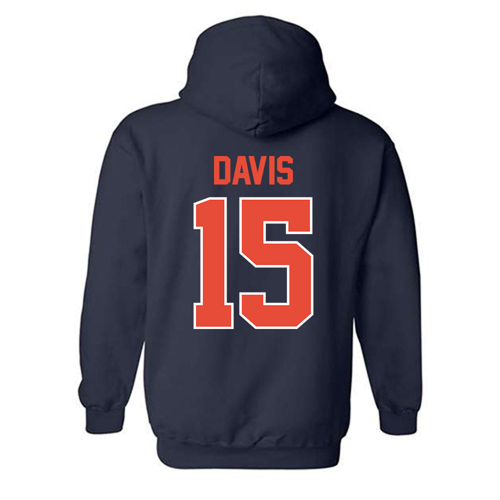 Illinois - NCAA Men's Basketball : Jake Davis - Sports Shersey Hooded Sweatshirt-1