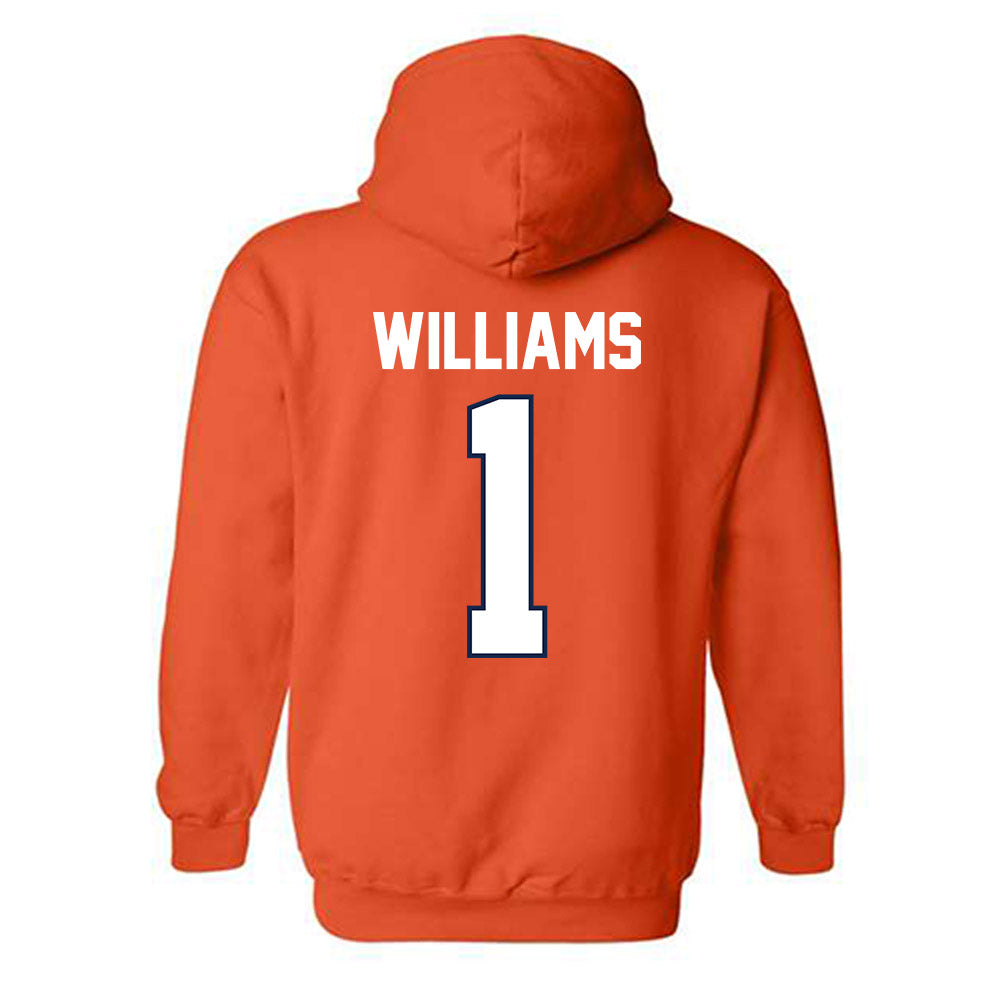 Illinois - NCAA Men's Basketball : Lincoln Williams - Sports Shersey Hooded Sweatshirt-1