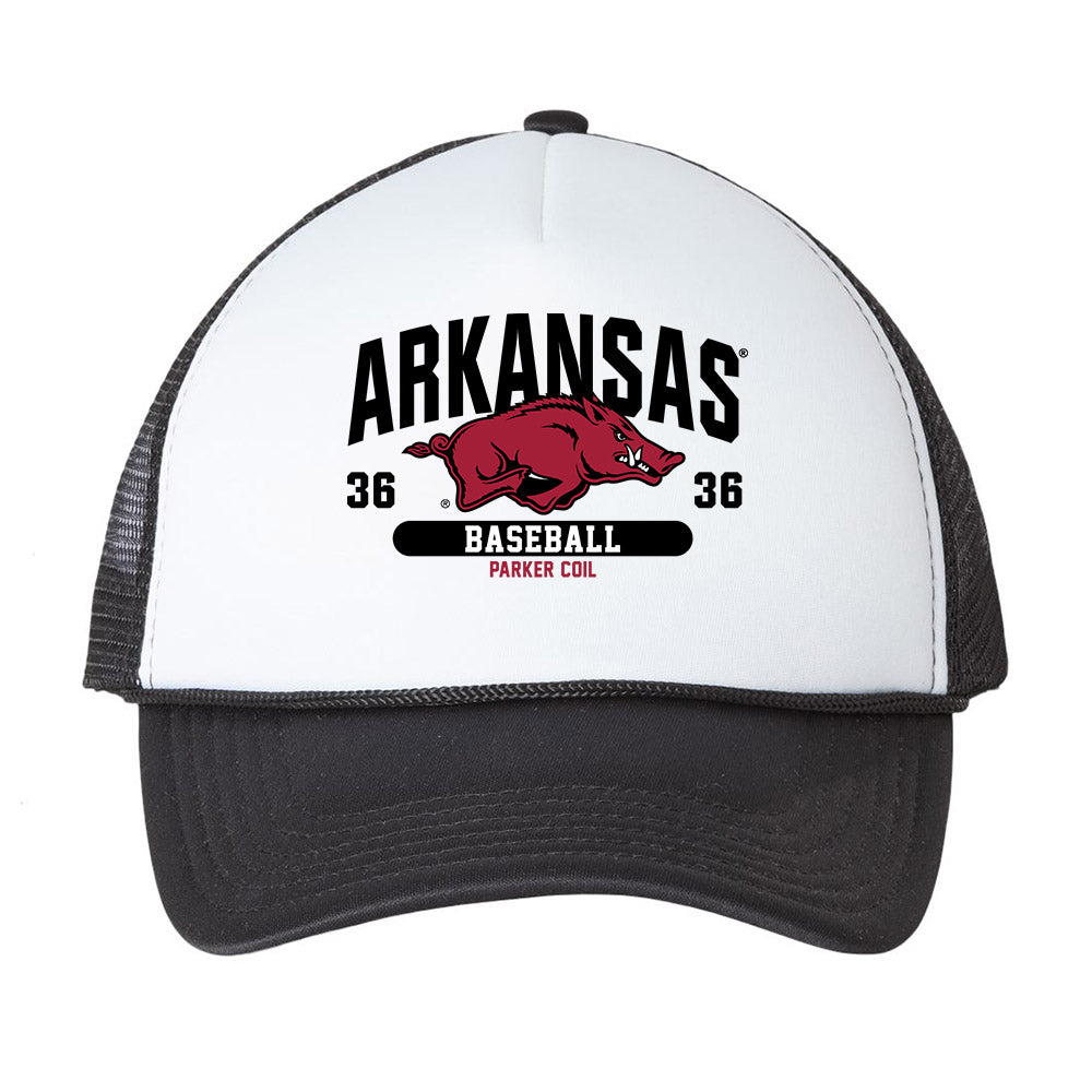 Arkansas - NCAA Baseball : Parker Coil - Trucker Hat-0