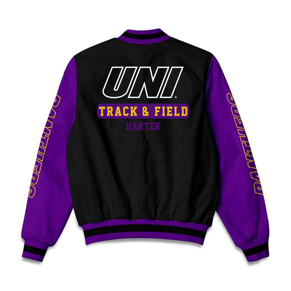 Northern Iowa - NCAA Men's Track & Field : Kellan Harter - Bomber Jacket-1