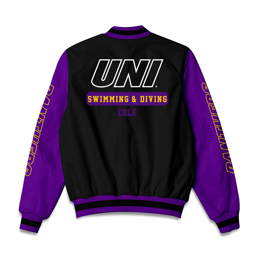 Northern Iowa - NCAA Women's Swimming & Diving : Aspen Cole - Bomber Jacket-1