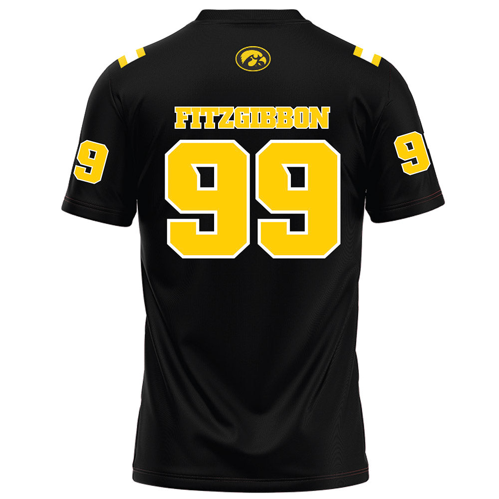 Iowa - NCAA Football : Brad Fitzgibbon - Black Football Jersey-1