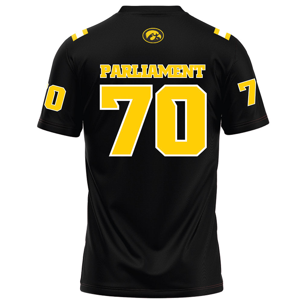 Iowa - NCAA Football : Hudson Parliament - Black Football Jersey-1