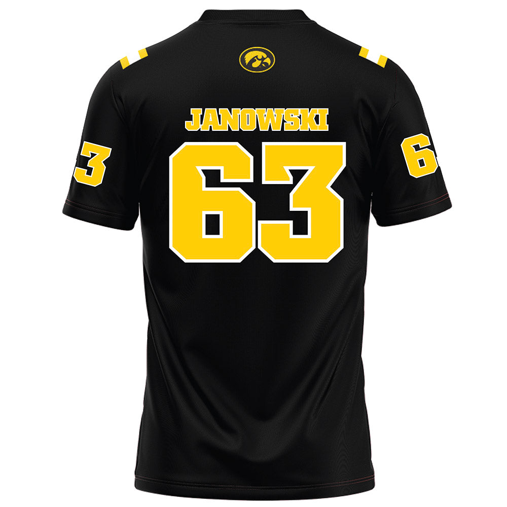 Iowa - NCAA Football : Josh Janowski - Black Football Jersey-1