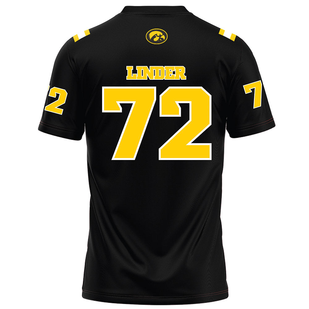 Iowa - NCAA Football : Owen Linder - Black Football Jersey-1
