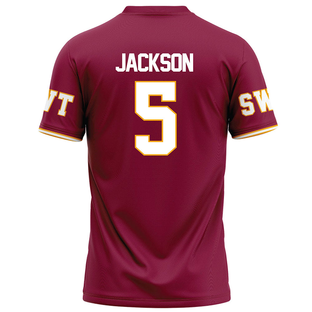 Texas State - NCAA Football : Dj Jackson - Maroon Football Jersey