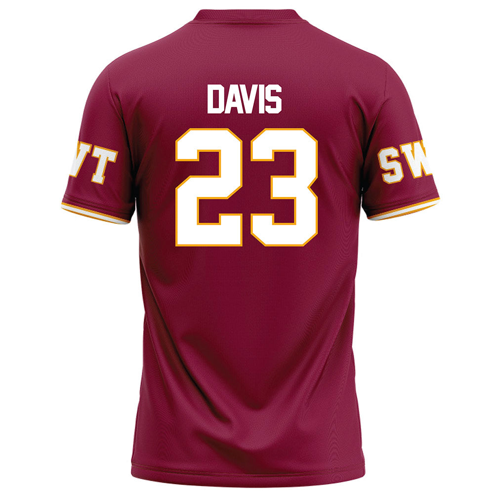 Texas State - NCAA Football : Darius Davis - Red Football Jersey-1