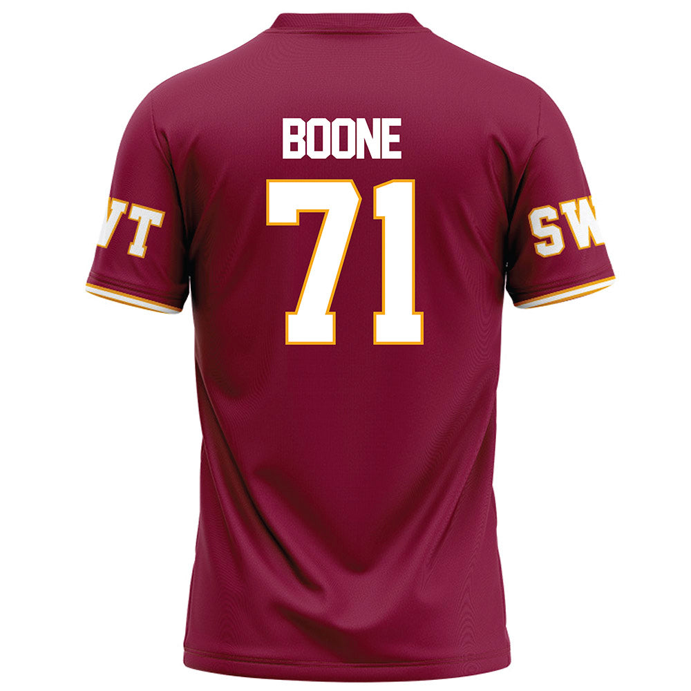 Texas State - NCAA Football : William Boone - Red Football Jersey-1