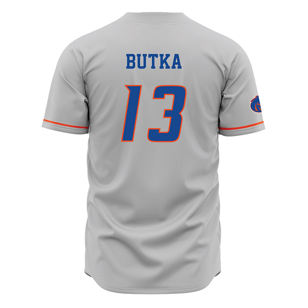 Boise State - NCAA Men's Basketball : Dovydas Butka - Grey Jersey-1