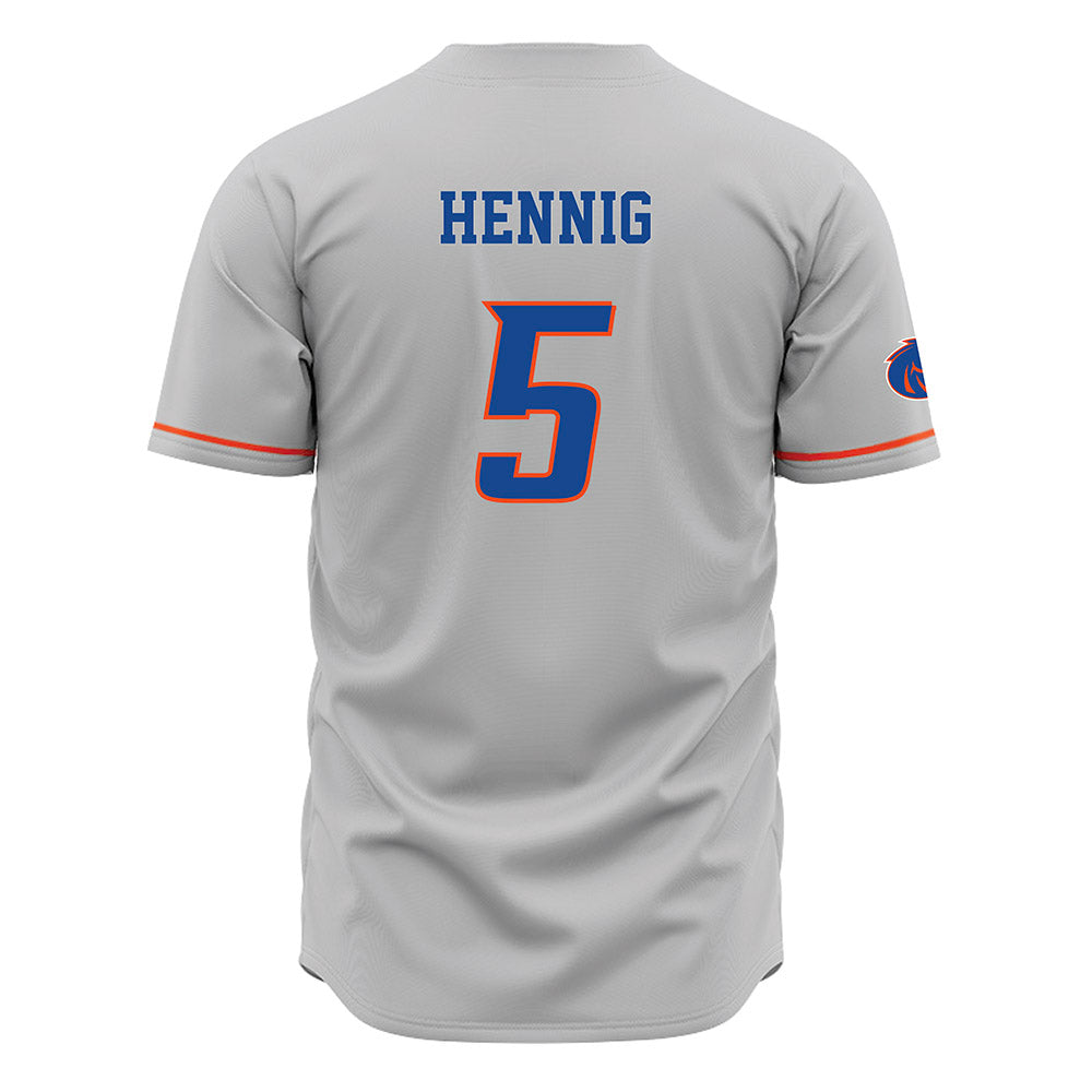 Boise State - NCAA Men's Basketball : Brady Hennig - Grey Jersey-1