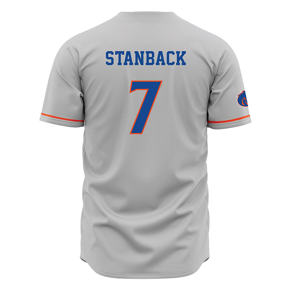 Boise State - NCAA Men's Basketball : Jerquarius Stanback - Grey Jersey-1